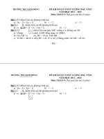 ĐỀ THI KHẢO SÁT CHẤT LƯỢNG ĐẦU NĂM 2011- 2012 MÔN TOÁN LỚP 9 TRƯỜNG THCS KIM ĐỒNG