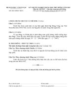 ĐỀ THI CHÍNH THỨC ĐỀ THI TỐT NGHIỆP TRUNG HỌC PHỔ THÔNG NĂM 2010 Môn LỊCH SỬ − Giáo dục trung học phổ thông