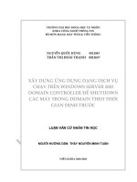 XÂY DỰNG ỨNG DỤNG DẠNG DỊCH VỤCHẠY TRÊN WINDOWS SERVER 2003DOMAIN CONTROLLER để SHUTDOWNCÁC máy TRONG DOMAIN THEO THỜIGIAN ĐỊNH TRƯỚC 