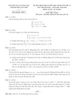Đề thi chọn đội tuyển học sinh giỏi lớp 12 trung học phổ thông cấp thành phố năm học 2012-2013 môn toán