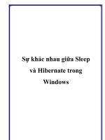 Sự khác nhau giữa sleep và hibernate trong windows 