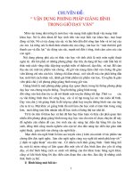 SKKN: Vận dụng PP giảng - bình văn trong giờ dạy văn