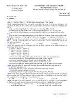 ĐỀ THI TUYỂN SINH ĐẠI HỌC NĂM 2009 Môn: SINH HỌC; Khối: B 513 