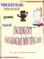 Chuyen De - UDCNTT vao mon TA