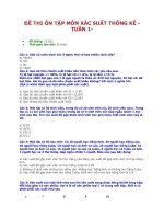 ĐỀ THI ôn tập môn xác SUẤT THỐNG kê1x 