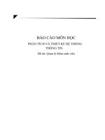 PHÂN TÍCH VÀ THIẾT KẾ HỆ THỐNG THÔNG TIN Quản lý điểm sinh viên