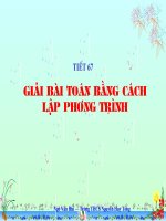Toán 9 tiết 62 Giải bài toán bằng cách lập phương trình
