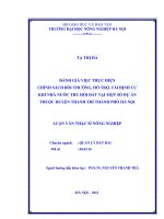 Đánh giá việc thực hiện chính sách bồi thường, hỗ trợ, tái định cư khi nhà nước thu hồi đất tại một số dự án thuộc huyện THANH TRÌ THÀNH PHỐ HÀ NỘI
