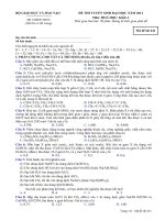 ĐỀ THI TUYỂN SINH ĐẠI HỌC NĂM 2011 Môn: HOÁ HỌC; Khối A mã đề 641 