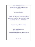 Nghiên cứu những hạn chế và giải pháp khắc phục cho canh tác ruộng bậc thang tại huyện văn chấn tỉnh yên bái 