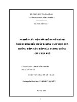 Nghiên cứu một số thông số chính ảnh hưởng đến chất lượng làm việc của buồng đập máy đập đậu tương giống cỡ một tấn giờ 