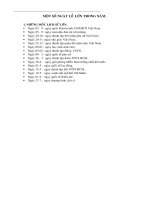 Đôi nét về các ngày lễ lớn trong năm