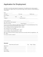 Application for Employment