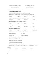 ĐỀ KIỂM TRA HỌC KỲ II MÔN HOÁ HỌC LỚP 9 TRƯỜNG THCS HÙNG VƯƠNG THÀNH PHỐ BIÊN HOÀ