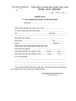 THÔNG BÁO tạm ngừng kinh doanh của hộ kinh doanh