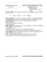 Tuyển sinh vào 10 - Hoá