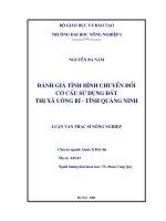 Đánh giá tình hình chuyển đổi cơ cấu sử dụng đất thị xã uông bí   tỉnh quảng ninh 