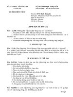 ĐỀ THI CHỌN HỌC SINH GIỎI LỚP 12 NĂM HỌC 2011-2012 MÔN SINH HỌC – SỞ GIÁO DỤC VÀ ĐÀO TẠO LONG AN