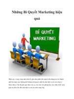 Những bí quyết marketing hiệu quả 