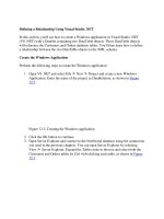 Defining a relationship using visual studio  NET 