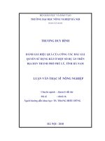 Luận văn đánh giá hiệu quả của công tác đấu giá quyền sử dụng đất ở một số dự án trên địa bàn thành phố phủ lý, tỉnh hà nam 