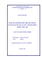 Đánh giá tình hình thực hiện quy hoạch sử dụng đất huyện lạc sơn   tỉnh hòa bình thời kỳ 1998   2010 