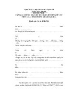 ĐƠN ĐỀ NGHỊ  CẤP GIẤY CHỨNG NHẬN ĐỦ ĐIỀU KIỆN HÀNH NGHỀ Y TƯ NHÂN LOẠI HÌNH PHÒNG KHÁM ĐA KHOA