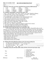 Anh7: Kiemtra HKII ( hay- co dap an)