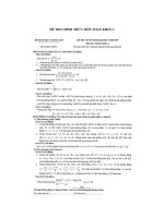 ĐỀ THI CHÍNH THỨC MÔN TOÁN KHỐI A