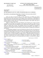 ĐỀ THI TUYỂN SINH ĐẠI HỌC NĂM 2011 Môn: TIẾNG PHÁP; Khối D mã đề 531 