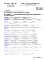 ĐỀ THI TUYỂN SINH CAO ĐẲNG NĂM 2011 Môn: TIẾNG ANH; Khối D mã  836 