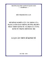 luận án tiến sĩ mô hình nghiên cứu tác động của mạng lưới  giao thông đường bộ đến phát triển kinh tế  xã hội của vùng kinh tế trọng điểm bắc bộ 