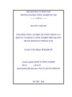 Giải pháp nâng cao hiệu quả hoạt động của hợp tác xã dịch vụ nông nghiệp trên địa bàn huyện kim bảng tỉnh hà nam 