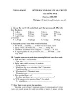 Đề thi học sinh giỏi TAnh 9