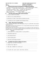 Đề thi HKI Anh 7 (08-09)