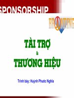 Chuyên đề marketing truyền thông tài trợ và thương hiệu 