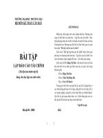 BÀI tập lập báo cáo tài CHÍNH 