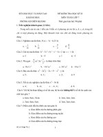 ĐỀ KIỂM TRA HỌC KỲ II MÔN TOÁN LỚP 7 SỞ GIÁO DỤC VÀ ĐÀO TẠO KHÁNH HOÀ