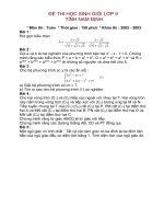 ĐỀ THI HỌC SINH GIỎI TOÁN 9 TỈNH NAM ĐỊNH