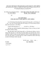 MẪU BẢN TIẾP NHẬN CÔNG BỐ CHẤT LƯỢNG DỊCH VỤ VIỄN THÔNG