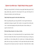 Quản trị nhân lực nghệ thuật dùng người 