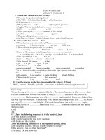 Dịnh kì English8+đáp án