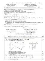 Đề thi và đáp án KT HK2 lớp 12 Ban TN năm 2008-2009