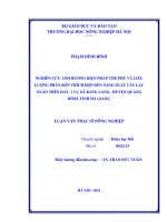 Nghiên cứu ảnh hưởng biện pháp che phủ và liều lượng phân bón thích hợp đến năng suất cây lạc xuân trên đất 1 vụ xã bằng lang, huyện quang bình, tỉnh hà giang 