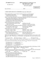 ĐỀ KIỂM TRA HỌC KÌ I NĂM HỌC 2012-2013 LỚP 12 HỆ THPT MÔN SINH HỌC – SỞ GIÁO DỤC VÀ ĐÀO TẠO GIA LAI