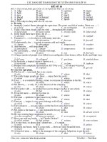 CÁC DẠNG ĐỀ TRẮC NGHIỆM THAM KHAO THI TUYỂN SINH VÀO LỚP 10  ( ĐỀ SỐ 18)