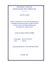Luận văn đánh giá ảnh hưởng của việc thu hồi, bồi thường, giải phóng mặt bằng một số dự án đến thu nhập và việc làm của người dân t 