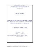 Nghiên cứu một số chỉ tiêu số lượng chất lượng tinh dịch và khả năng sản xuất tinh đông lạnh của bò đực giống holstein friesian sinh tại việt nam 