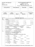 ĐỀ KIỂM TRA HỌC KỲ I KHỐI LỚP 8 TRƯỜNG THCS BÌNH MỸ NĂM HỌC 2012-2013 MÔN TIẾNG ANH