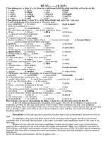 ÔN THI ĐH- ĐỀ SỐ 11  (CÓ KEY)